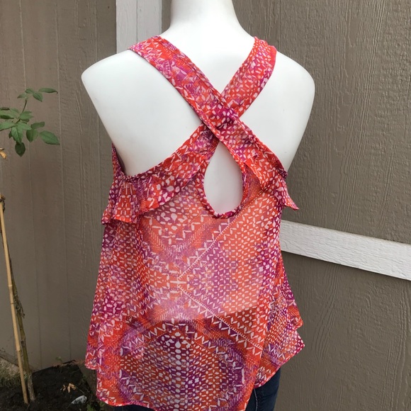 D2 Ecote sheer ruffle tank S - Picture 2 of 4